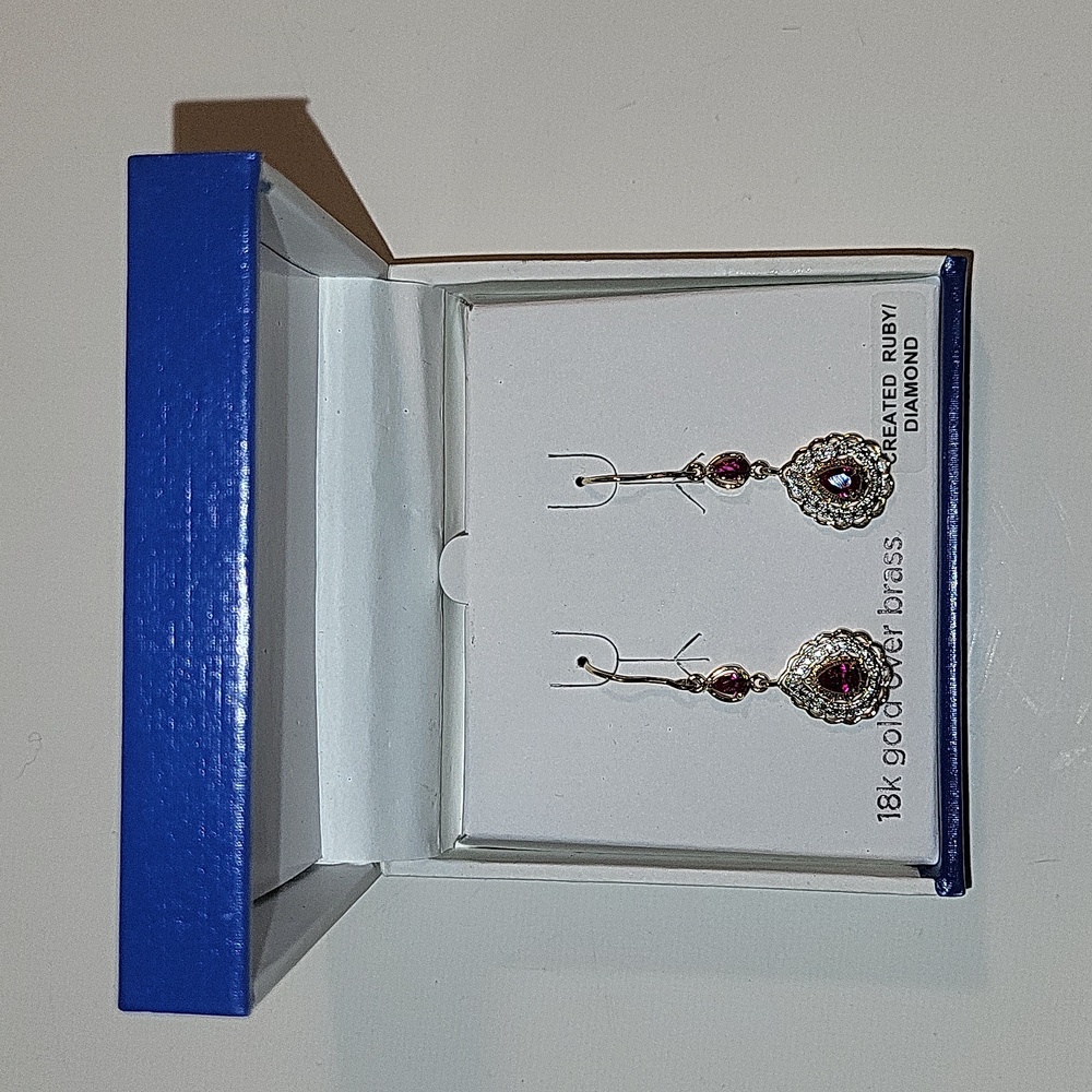 Beautiful 18k Gold Over Brass Earrings